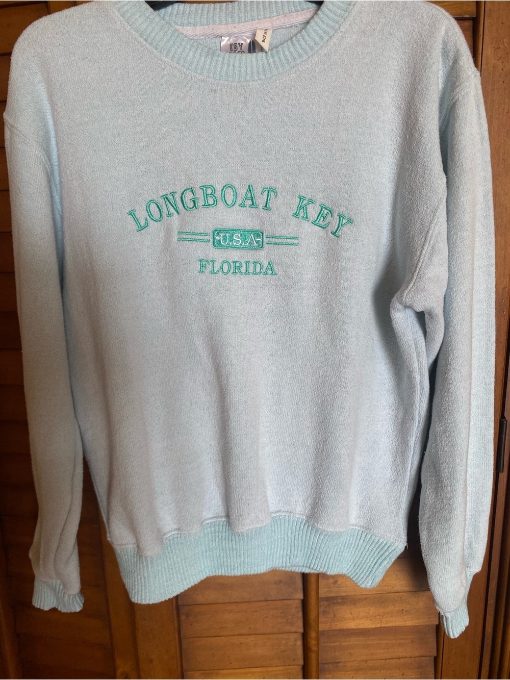 Longboat Key Florida Embroidered Light Blue Women’s Sweater